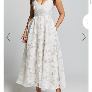 Elegant White Floral Dress